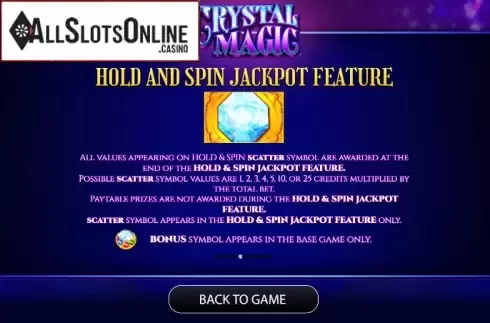 Paytable 5. Crystal Magic from AGS