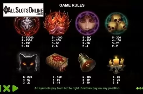 Paytable 1. Diablo 13 from Pragmatic Play