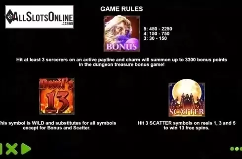 Paytable 2. Diablo 13 from Pragmatic Play