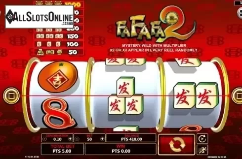 Reel screen. Fafafa 2 from Spadegaming