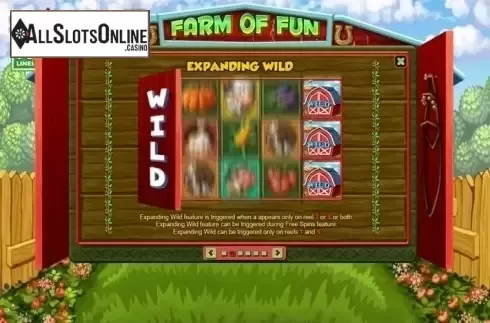 Paytable 2. Farm of Fun from Spinomenal