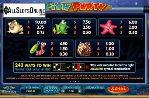 Screen4. Fish Party from Microgaming