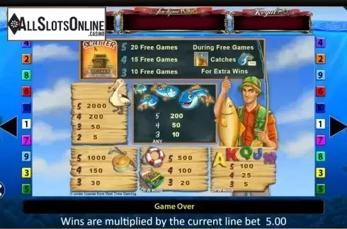 Symbols. Fishin Frenzy Jackpot King from Blueprint