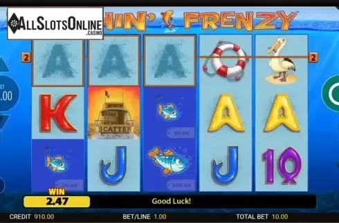 Win Screen. Fishin Frenzy Jackpot King from Blueprint