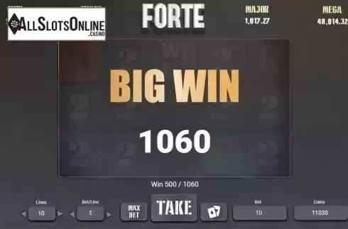 Big Win screen