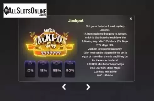 Jackpot screen
