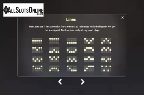 Paylines screen