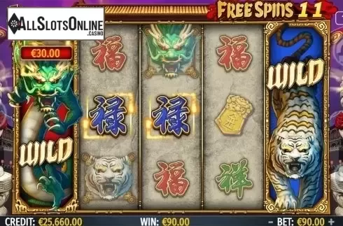 Game workflow screen. Four God Beasts from Octavian Gaming
