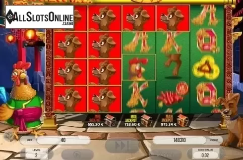Random Bonus Symbol screen. From China With Love from Fugaso