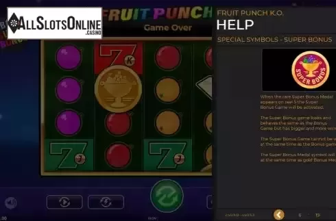 Super Bonus screen