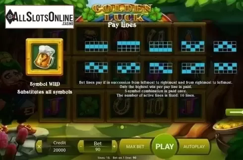 Paytable 2. Golden Luck (X Play) from X Play
