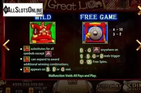 Wild & Scatter. Great Lion (CQ9Gaming) from CQ9Gaming