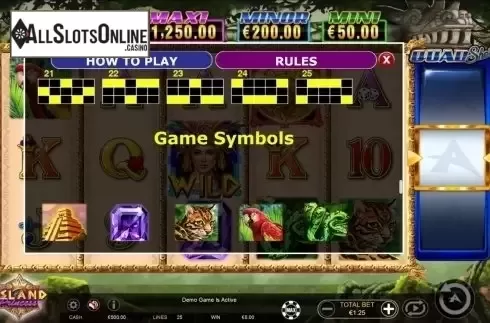 Pay lines 2. Island Princess Quad Shot from Ainsworth