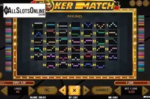 Pay Lines screen