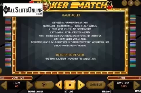 Game Rules screen