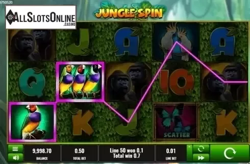 Win screen. Jungle Spin from Platipus