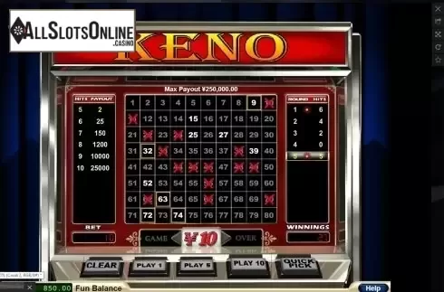 Game workflow . Keno (RTG) from RTG