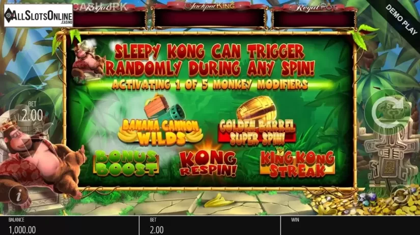 Start Screen. King Kong Cash Jackpot King from Blueprint