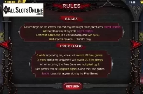 Rules & Free Game. Legend of the Night from Dream Tech