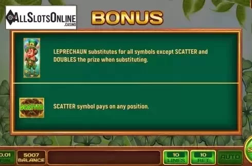 Game Features screen