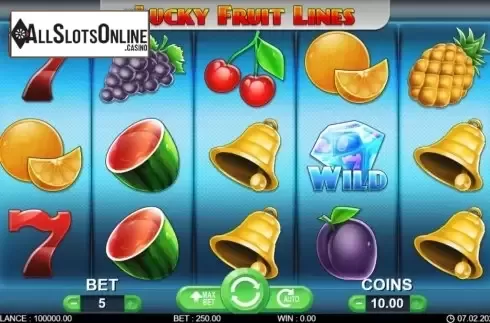 Reel screen. Lucky Fruit Lines from 7mojos