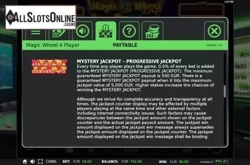 Mystery Jackpot. Magic Wheel 4 Player from StakeLogic
