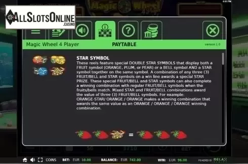Star Symbol. Magic Wheel 4 Player from StakeLogic