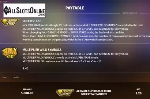 Game Feature screen