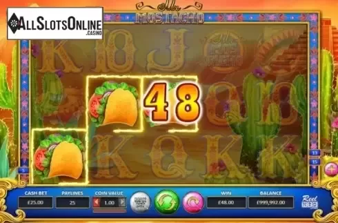 Win Screen . Mr Mostacho from ReelNRG