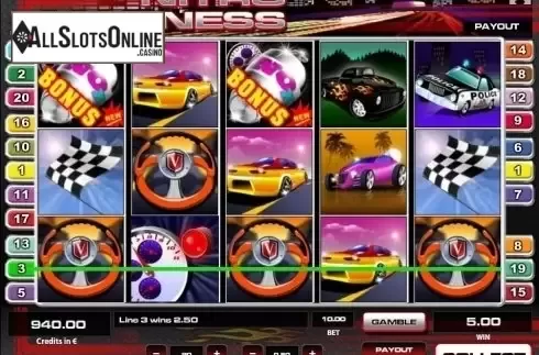Wild Win screen. Nitro Madness from Tom Horn Gaming