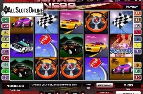 Reel screen. Nitro Madness from Tom Horn Gaming