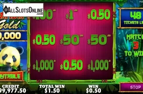 Win Screen 2. Panda Gold Scratchcard from Pragmatic Play