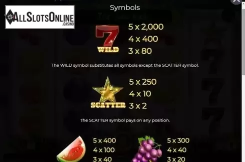 Scatter and Wild Symbols Screen