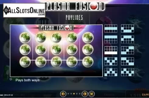 Paylines. Plasma Fusion from GAMING1