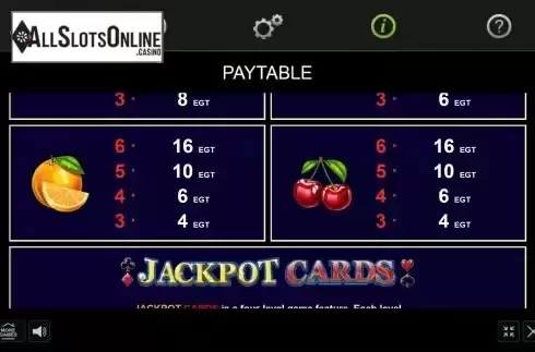 Paytable screen 2