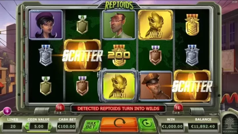 Reptoids slot screenshot 2