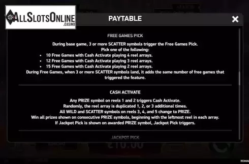 Features screen