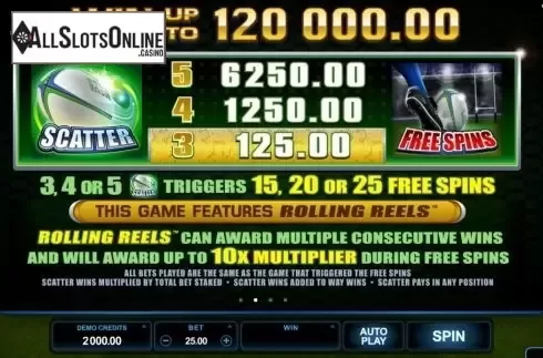 Screen3. Rugby Star from Microgaming