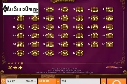 Paytable 5. Sinbad (Quickspin) from Quickspin