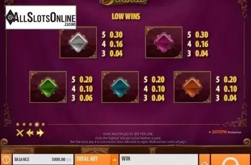 Paytable 4. Sinbad (Quickspin) from Quickspin