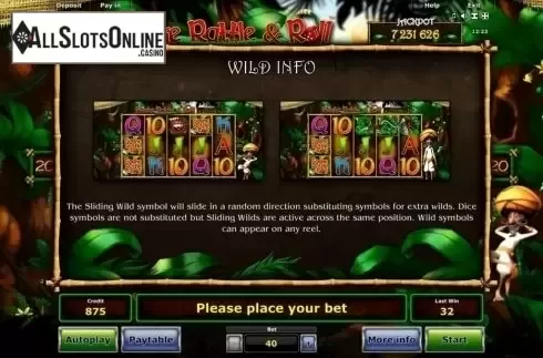 Paytable 2. Snake Rattle & Roll from Greentube