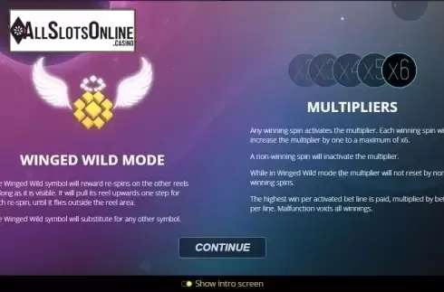Intro screen. Space Arcade (Nolimitcity) from Nolimit City