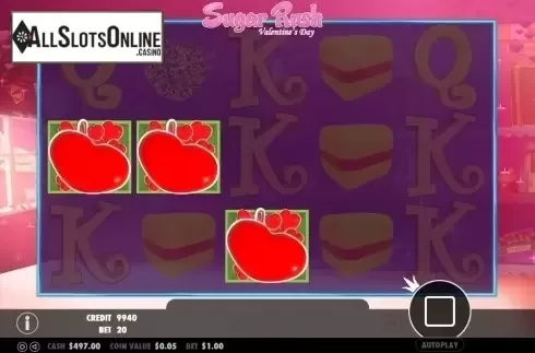 Win Screen . Sugar Rush Valentine's Day from Pragmatic Play