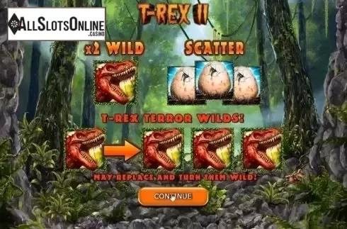 Start Screen. T-Rex 2 from RTG