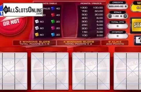 Game Screen 1. Take It Or Not Dice from GAMING1
