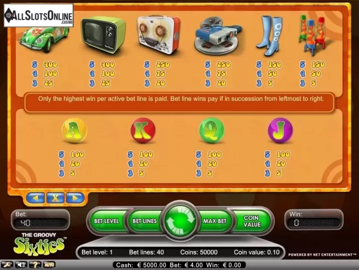 Screen6. The Groovy Sixties from NetEnt