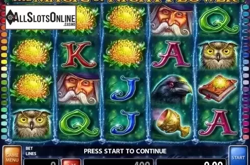 Reels screen. The Magic of Night Flower from Casino Technology