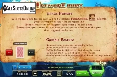 Paytable 2. Treasure Hunt (Xplosive Slots Group) from Xplosive Slots Group