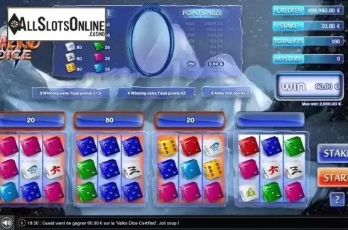 Win Screen. Valko Dice from GAMING1