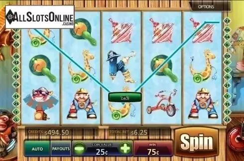 Win screen. Vintage Toy Room from MultiSlot